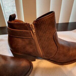 Jelly Pops Womens Brown Faux Leather Ankle Boots Sz.8.5